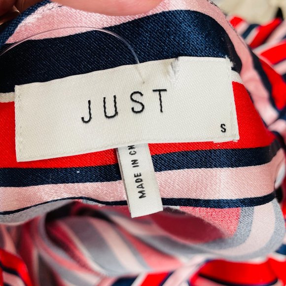 Just Female Mynte Red Striped Satin Trousers Size Small - Picture 10 of 12